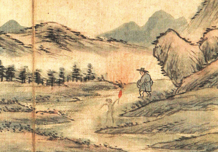 『채씨효행도( 蔡氏孝行圖)』 화첩 중 「귀화전도」 부분 | 소치 허련