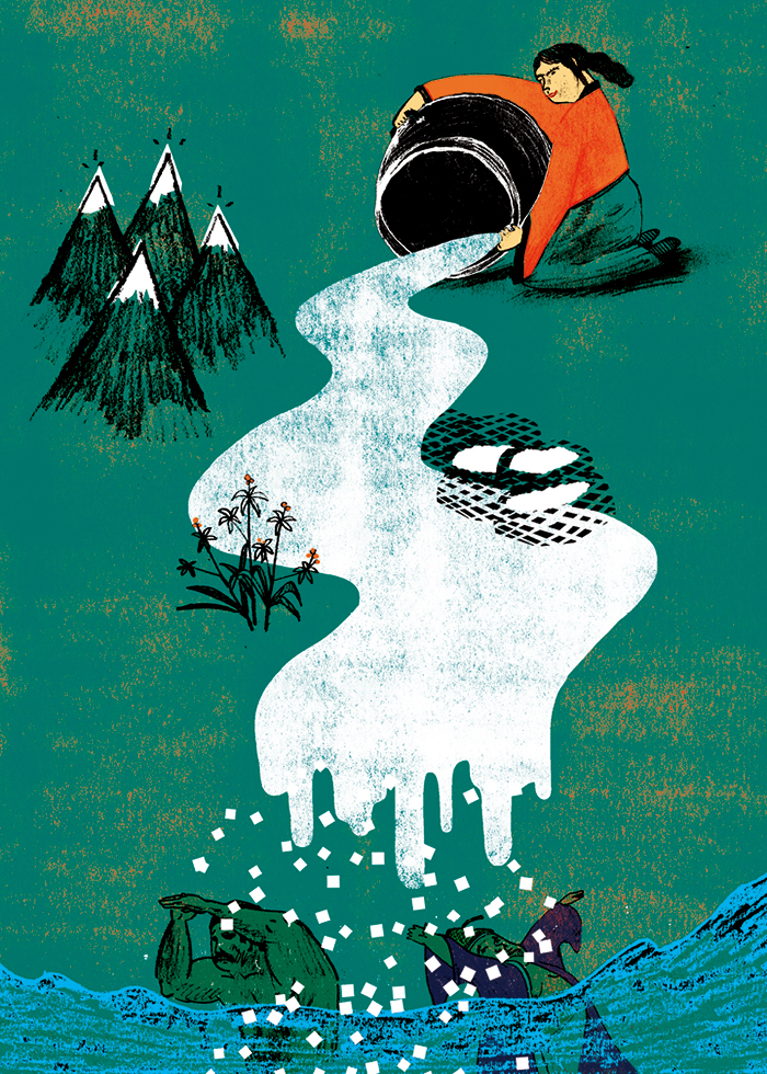 북한 설화 &amp;lt;섬처녀&amp;gt; 삽화 | Chora