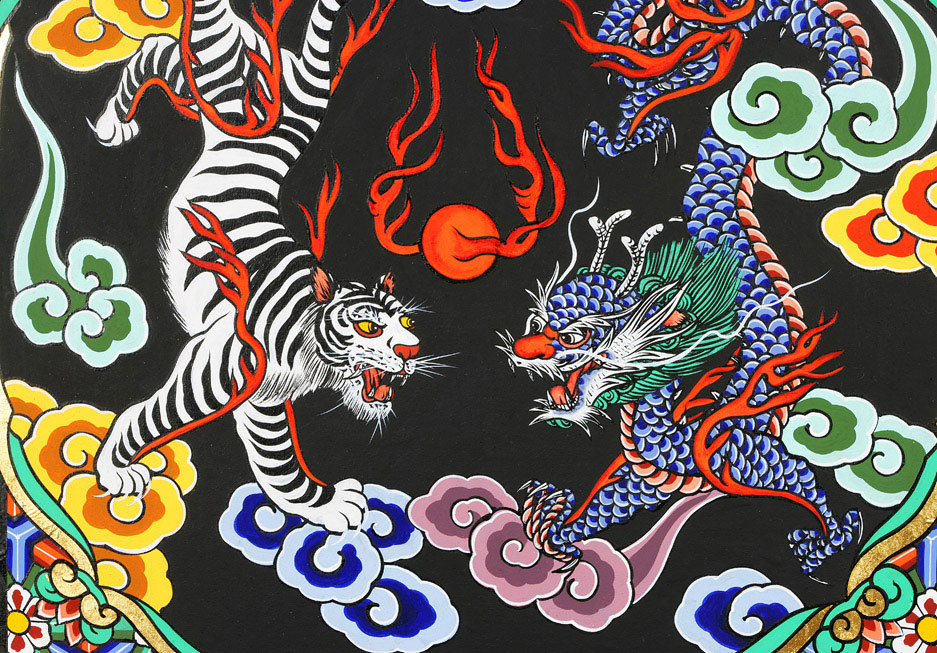 단청문양 호랑이,청룡(상세)_68x132cm.jpg