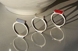 청백홍 달항아리 반지